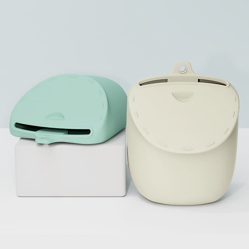 Mint and cream treat pouches with wide top openings