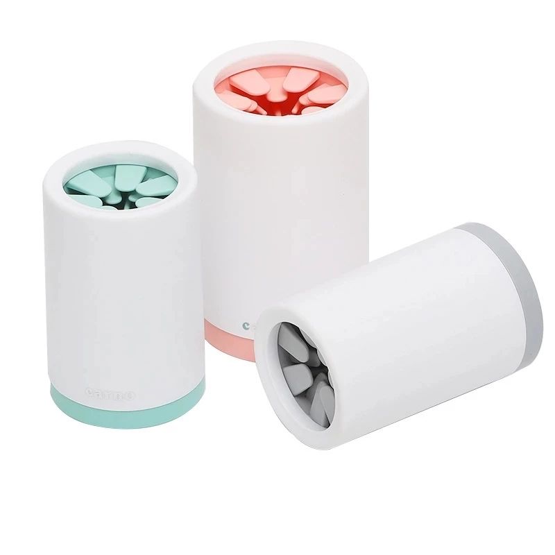 Paw-cleaning cups showing their soft interior bristles