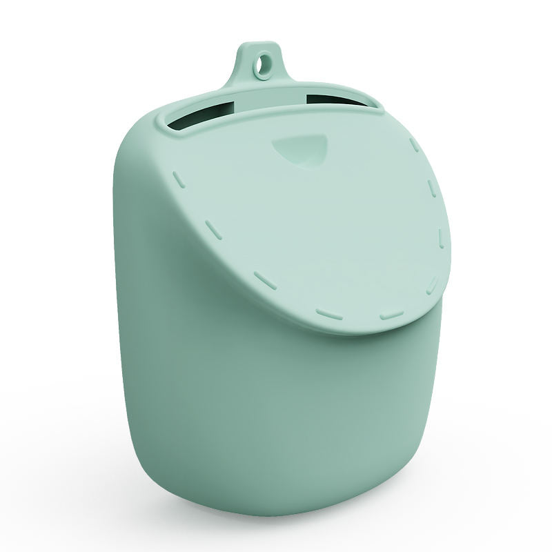 Magnetic silicone dog treat pouch with wide opening and waist clip