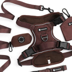 ChewMaya Walk Bundle with adjustable harness, matching leash, treat pouch, and waste-bag holder