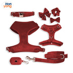 ChewMaya Walk Bundle in Himalayan Red with harness, leash, treat pouch, and waste-bag holder