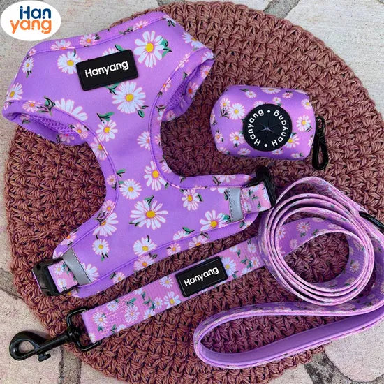 ChewMaya Walk Bundle in Lotus Lavender with harness, leash, treat pouch, and waste-bag holder