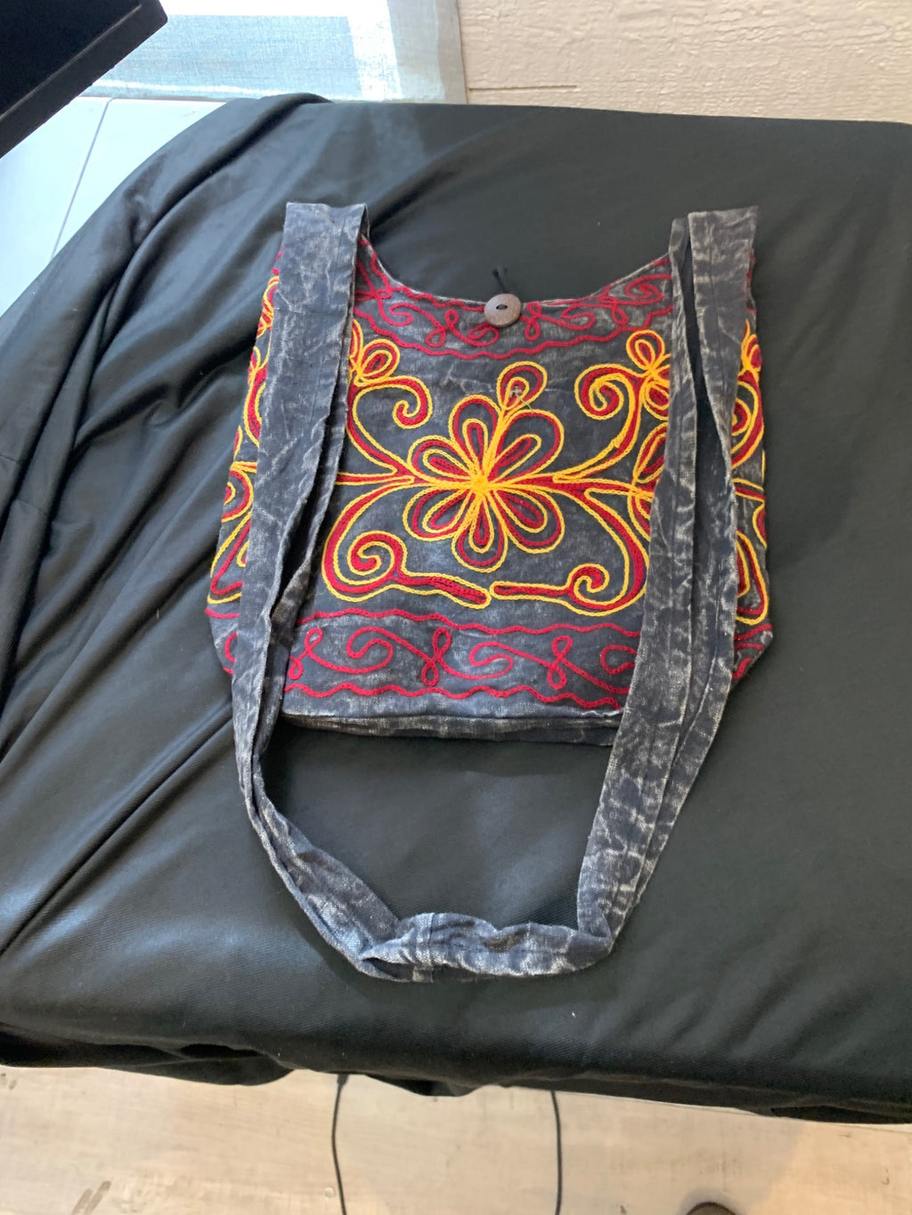 Black Ember Embroidered Hobo Bag product photo 3