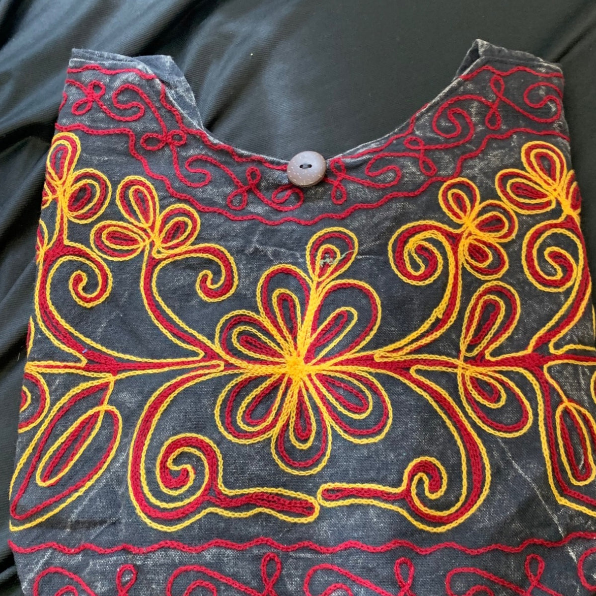 Black Ember Embroidered Hobo Bag clean product detail 2