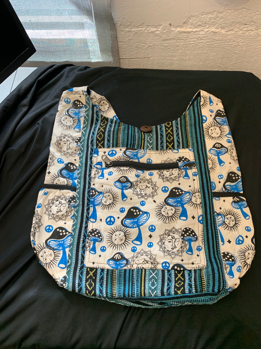 Celestial Mushroom Woven Hobo Bag product photo 1