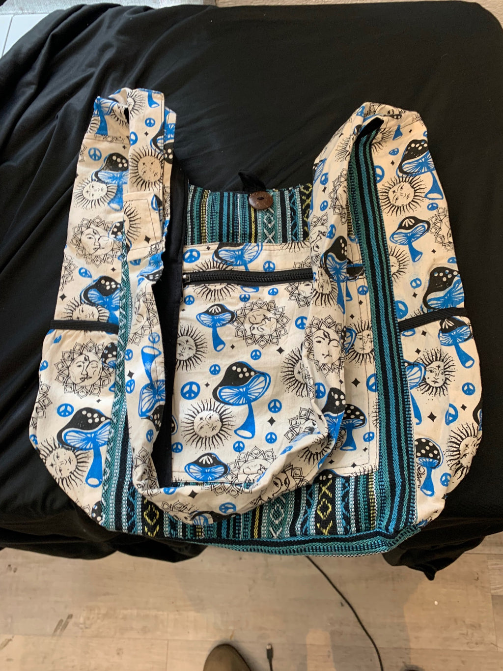 Celestial Mushroom Woven Hobo Bag product photo 2