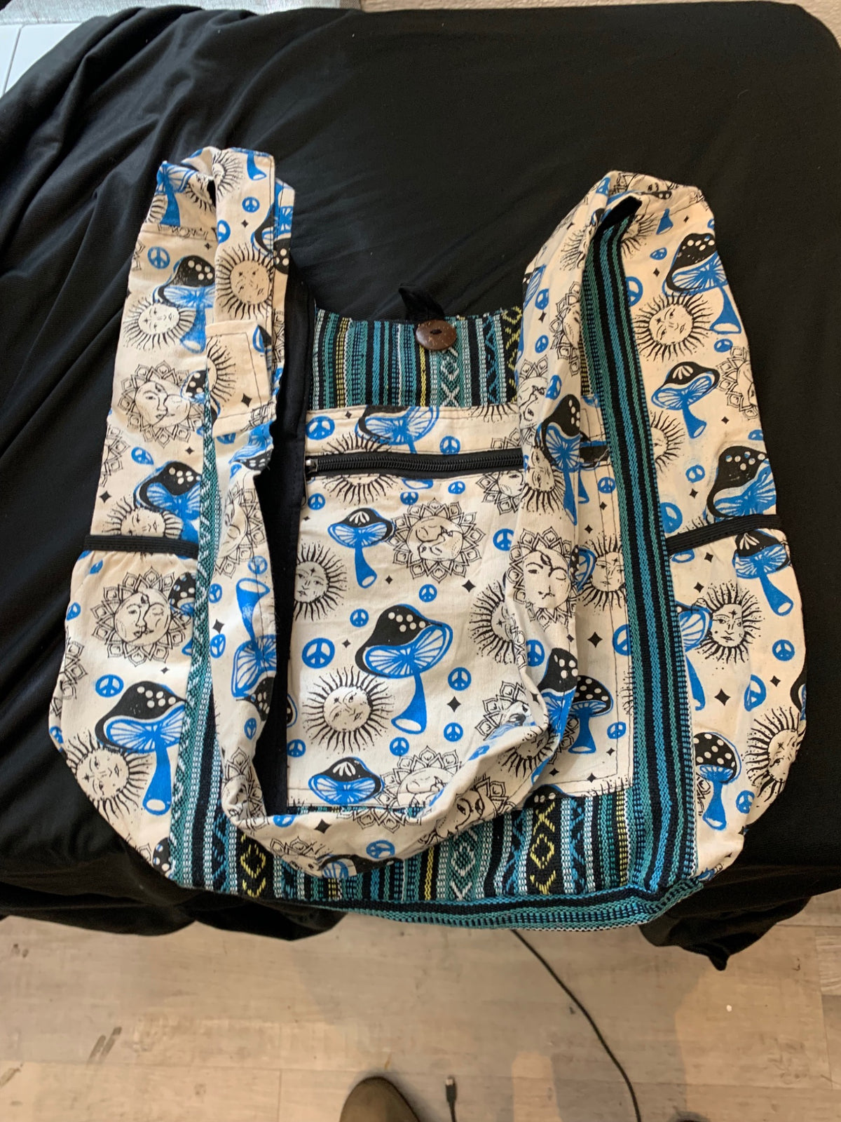 Celestial Mushroom Woven Hobo Bag product photo 2