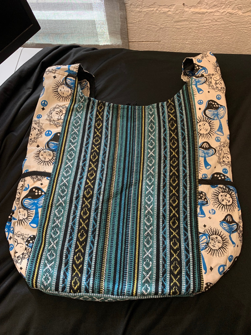 Celestial Mushroom Woven Hobo Bag product photo 3