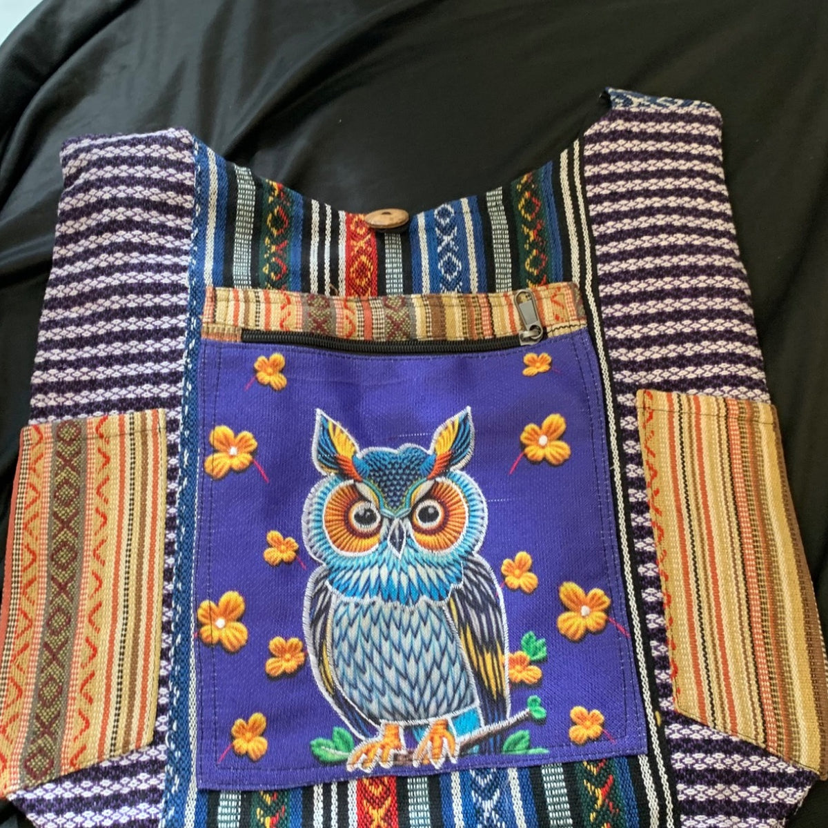 Midnight Owl Woven Hobo Bag clean product detail 2