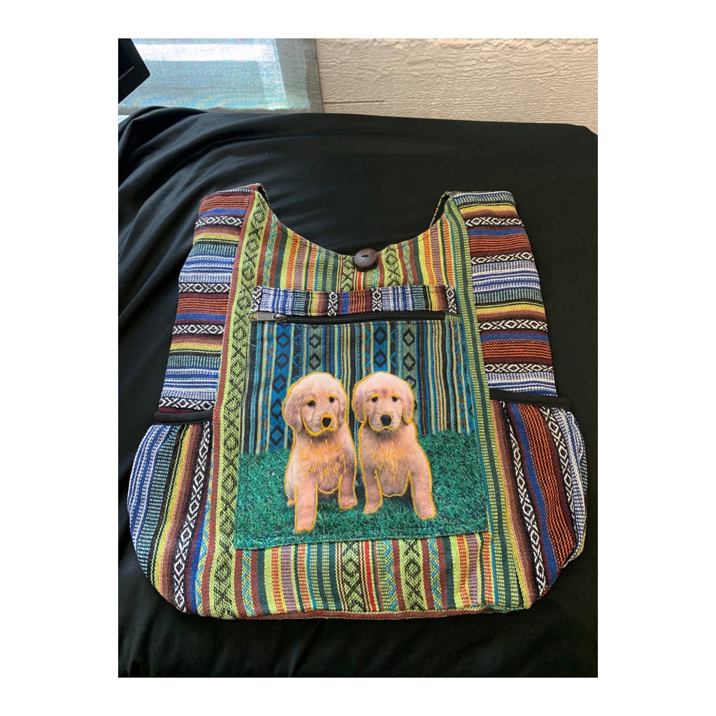 Himalayan Twin Pups Woven Hobo Bag clean product detail 1