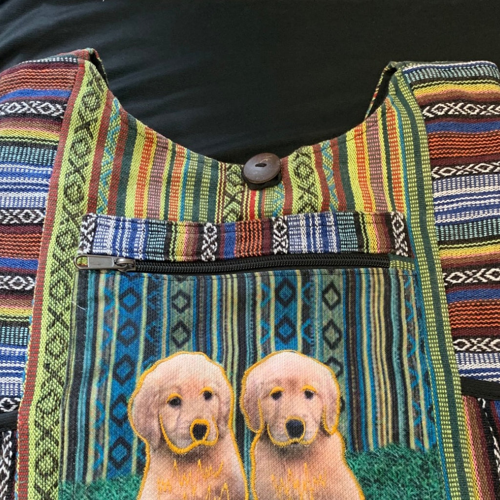 Himalayan Twin Pups Woven Hobo Bag clean product detail 3