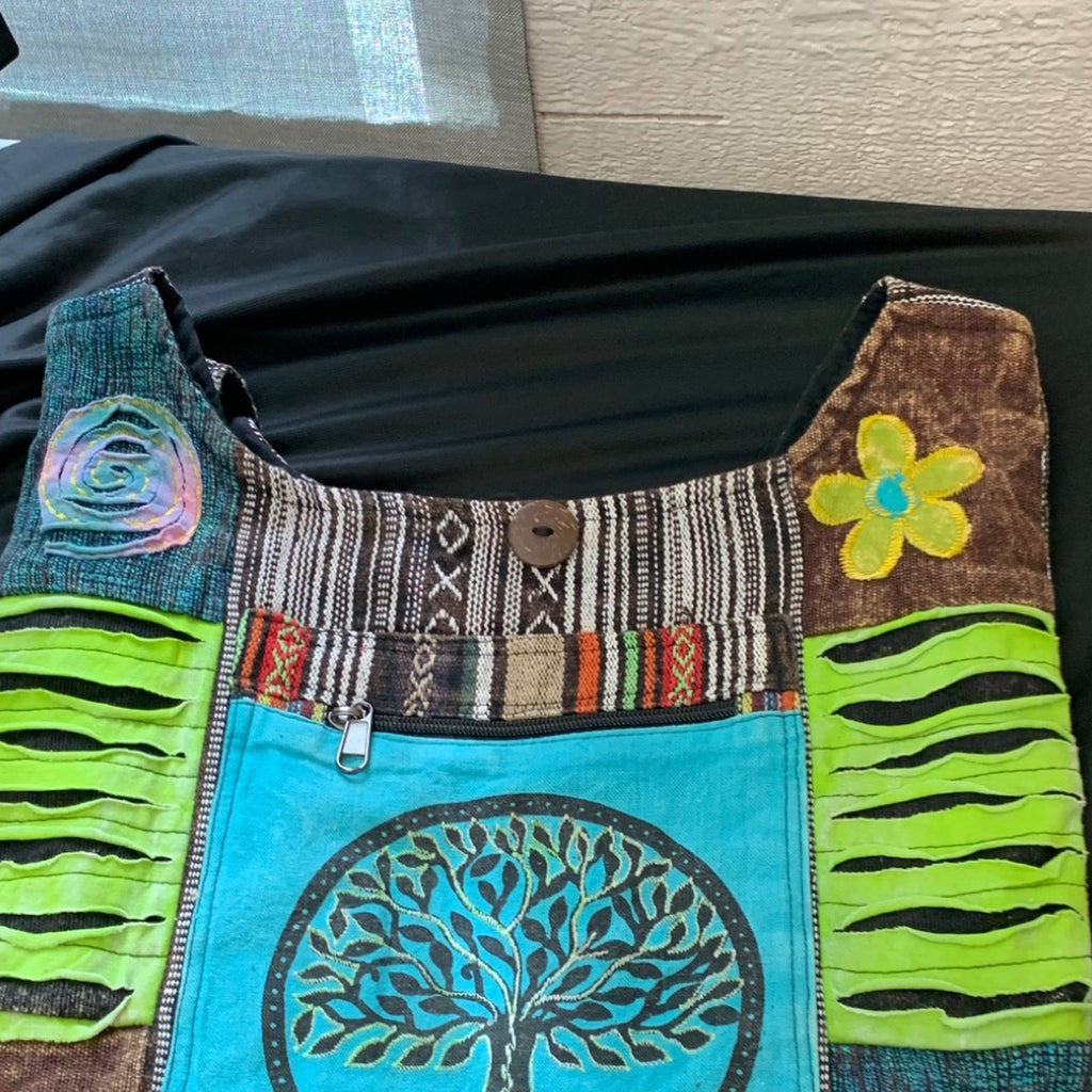 Himalayan Tree of Life Patchwork Hobo Bag clean product detail 3