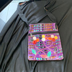 Purple Wildflower Cutwork Crossbody Bag clean product detail 2